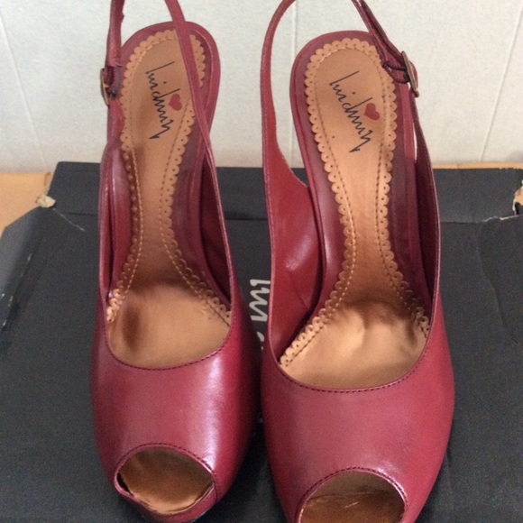 Luichiny Burgundy Leather Platform SHOES size 7.5 - Picture 2 of 6
